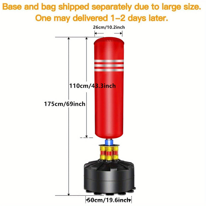 175.26cm Free Standing Boxing Punch Bag Stand Heavy Duty Punching MMA Kickboxing