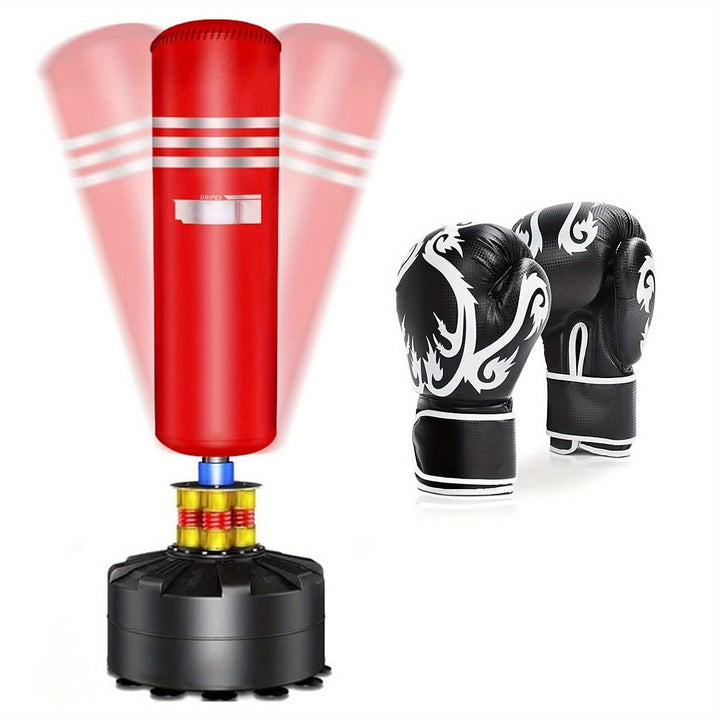 175.26cm Free Standing Boxing Punch Bag Stand Heavy Duty Punching MMA Kickboxing