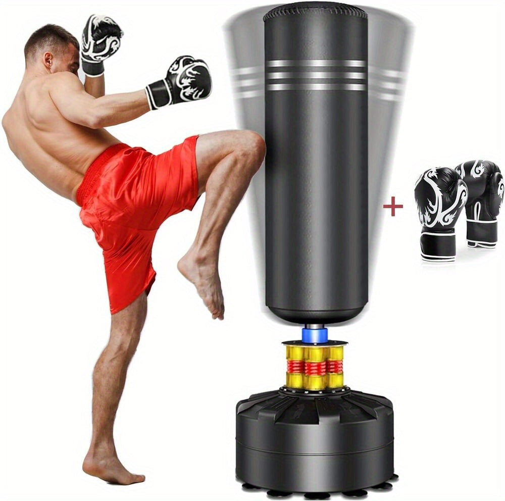 175.26cm Free Standing Boxing Punch Bag Stand Heavy Duty Punching MMA Kickboxing