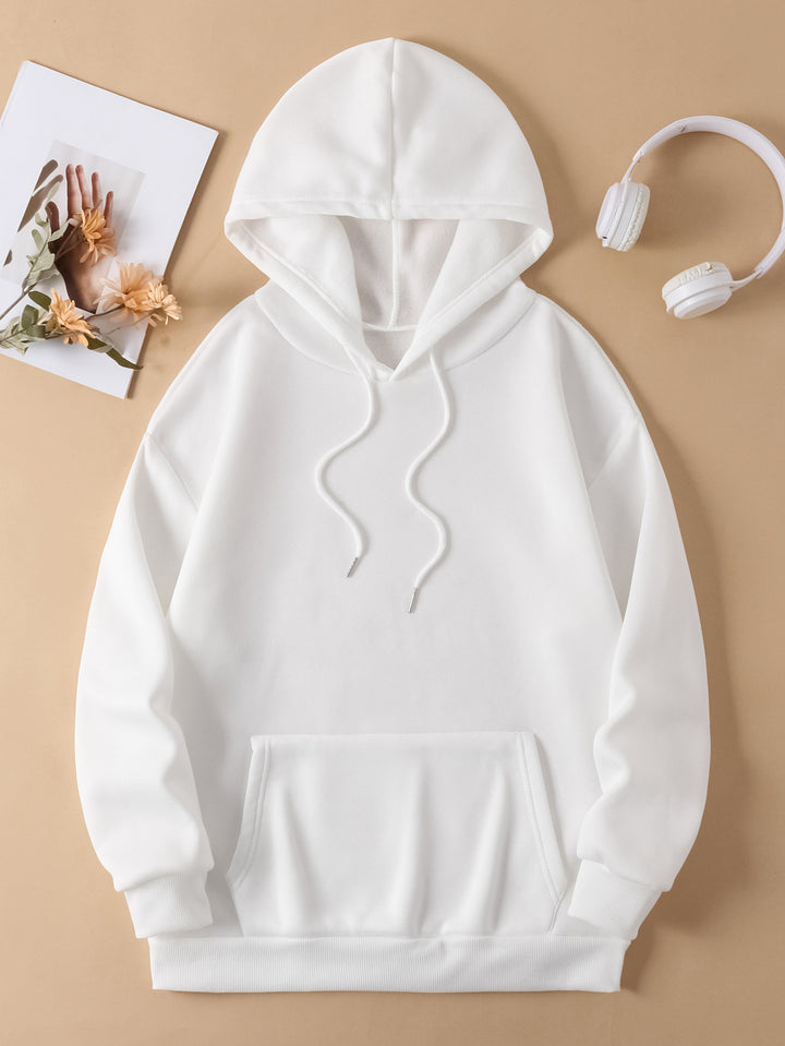 Women's Casual Letter Print Hoodie - Drawstring, Long Sleeve Pullover for Fall & Winter, Machine Washable, Oversized Hoodie