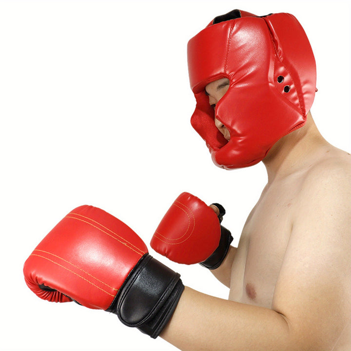 Boxing Headgear Safety Sparring Headwear Guard Adjustable Head Protection for Boxing, MMA, Kickboxing, Without Battery