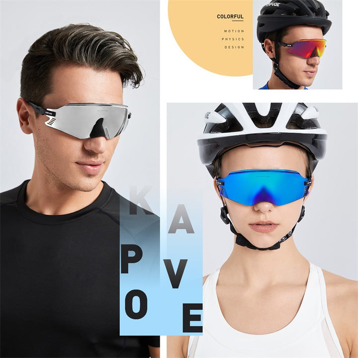 1 Pair KAPVOE Unisex Cycling Glasses, TR90 Frame & PC Lens, Multi-Sport Outdoor Sports Eyewear for Mountain Biking, Fishing, Golf, with Case