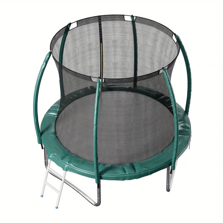 3.05meter Round Trampoline with Enclosure Net, Safety Pad & Ladder - Durable PP+PE+PVC Outdoor Jumping Bed for Backyard Party Exercise & Activity