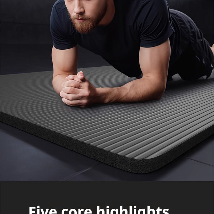 1pc High-Density NBR Exercise Mat Set, 199.9cm x 79.98cm - Non-Slip, Double-Sided, Thick Rubber Fitness Mat for Men & Women, Ideal for Yoga, Pilates, Stretching, Running - Christmas Gift