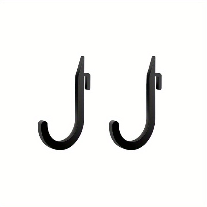 Heavy-Duty J-Hook Storage Accessories for Power Rack, Universal Home Gym Squat Rack Organizers for Resistance Bands, Barbell Collars, and Gym Accessories, Uncharged Iron J-Cup Hook Set Without Battery - Multipack Options Avai