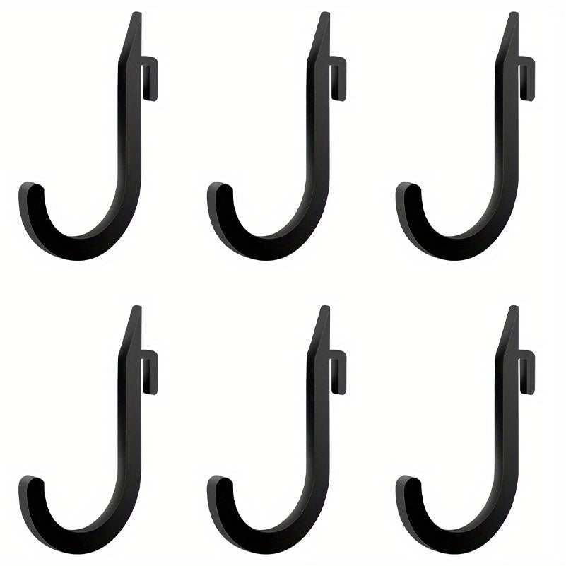 Heavy-Duty J-Hook Storage Accessories for Power Rack, Universal Home Gym Squat Rack Organizers for Resistance Bands, Barbell Collars, and Gym Accessories, Uncharged Iron J-Cup Hook Set Without Battery - Multipack Options Avai