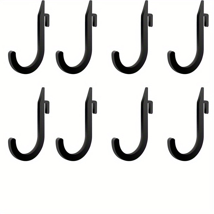 Heavy-Duty J-Hook Storage Accessories for Power Rack, Universal Home Gym Squat Rack Organizers for Resistance Bands, Barbell Collars, and Gym Accessories, Uncharged Iron J-Cup Hook Set Without Battery - Multipack Options Avai