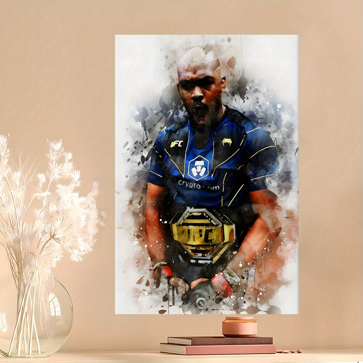 1pc Jon Jones UFC Champion Frameless Canvas Wall Art Print, 30.48x45.72cm, Home & Farmhouse Decor