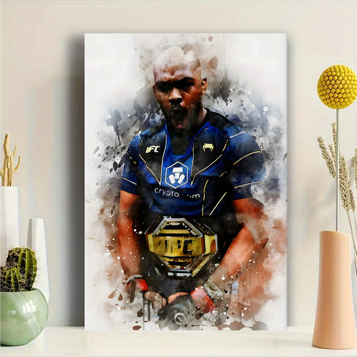 1pc Jon Jones UFC Champion Frameless Canvas Wall Art Print, 30.48x45.72cm, Home & Farmhouse Decor