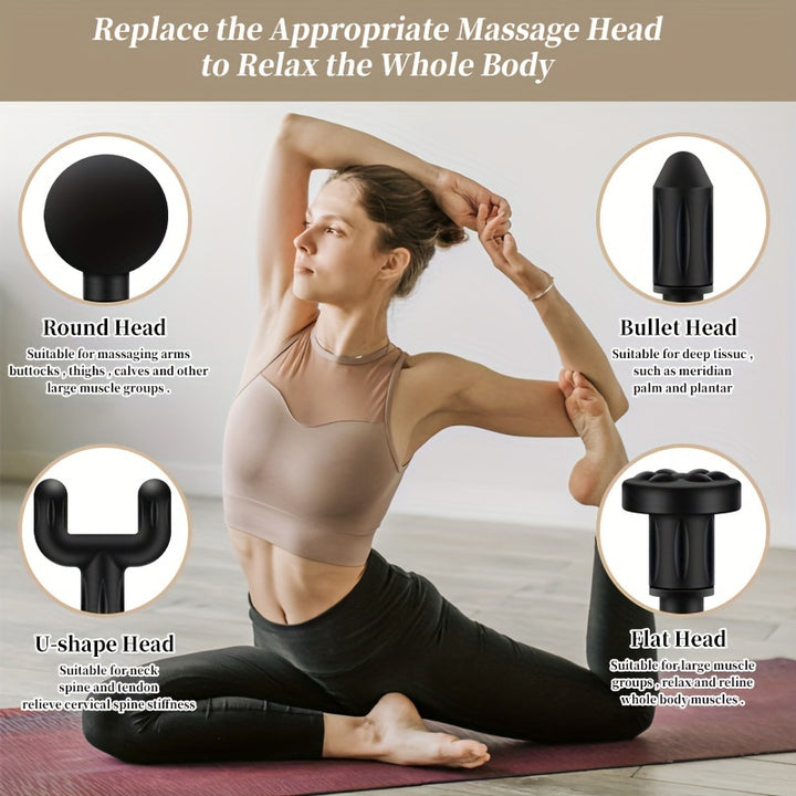 Handheld Deep Tissue Massager, High-Torque Muscle Relief for Body, Back, Neck Pain, Portable and Compact Design, with USB Rechargeable 1200mAh Lithium Battery, for Fitness and Sports Recovery Tool