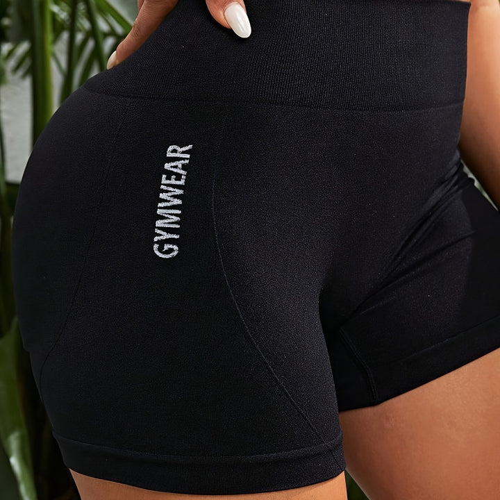 Women's High-Waist Gym Shorts, Breathable Running Cycling Yoga Shorts, Tummy Control Athletic Compression Fit, Sport Style