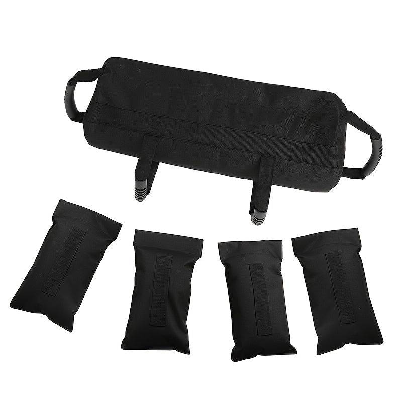 Adjustable Weightlifting Sandbag Set - Durable Oxford Fabric, Black, with Secure Straps & Carry Handle for Indoor/Outdoor Fitness, Labor Day Gift, Versatile Workout Tool|Functional Design|Flexible Weight Bags, Gym Bag