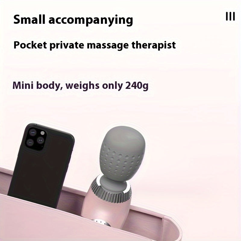 High-Frequency Portable Electric Massage Wand for Full Body, Back, Neck, Leg, Waist with High-Speed Motor, USB Rechargeable 1200mAh Lithium Battery, Deep Tissue Muscle Relaxation, Compact & Sleek Design - Unscented Plastic Ma