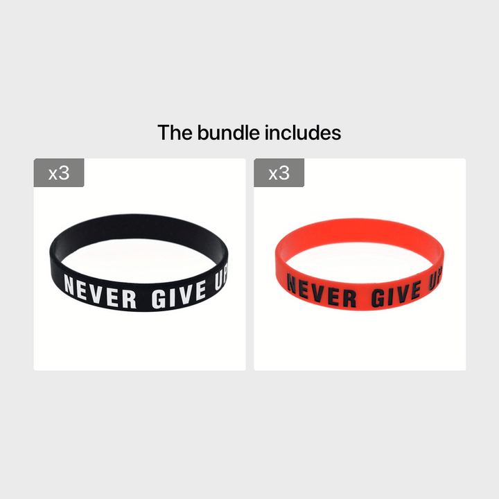 "Never Give Up" Motivational Silicone Bracelets Rubber Band Sports Wristbands Jewelry Inspirational Bracelets Gifts