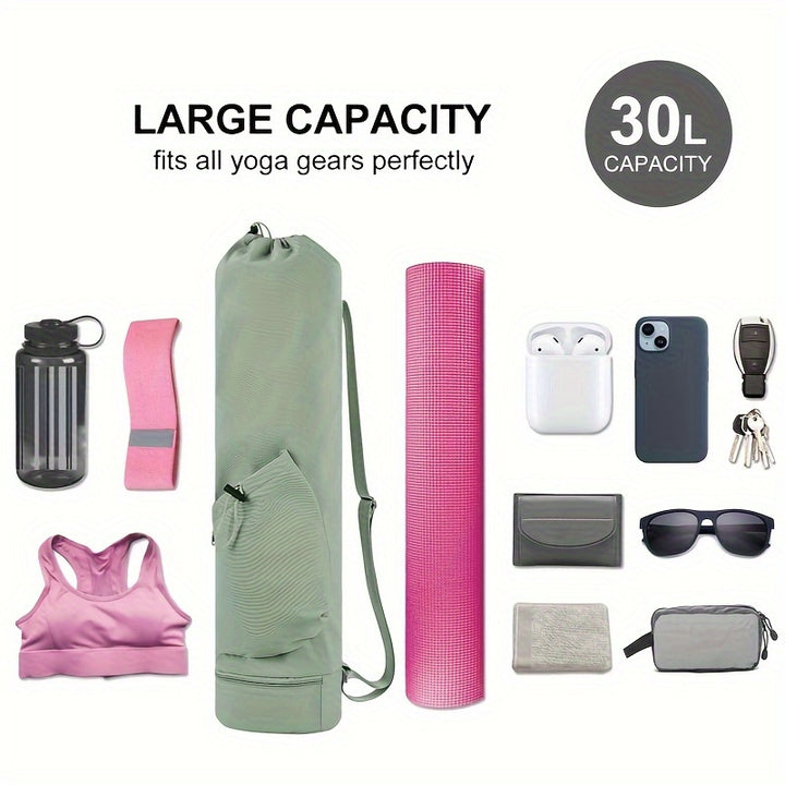 30L Yoga Mat Bag for Women - Durable Nylon Multifunctional Travel Sports Gym Bag with Adjustable Shoulder Strap, Normal Waterproof, Large Capacity Fit for Yoga Gear, with Celebratory Mother's Day & Women's Day Gift Appeal