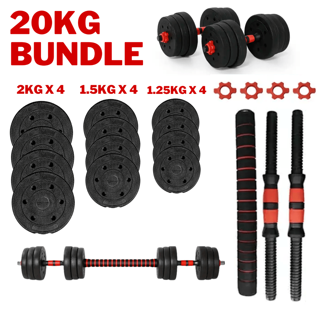 20kg Adjustable Dumbbell Barbell Set For Home Gym Commercial Weights Dumbbells Dumbell New Lifting Training For Men Women Unisex Workout