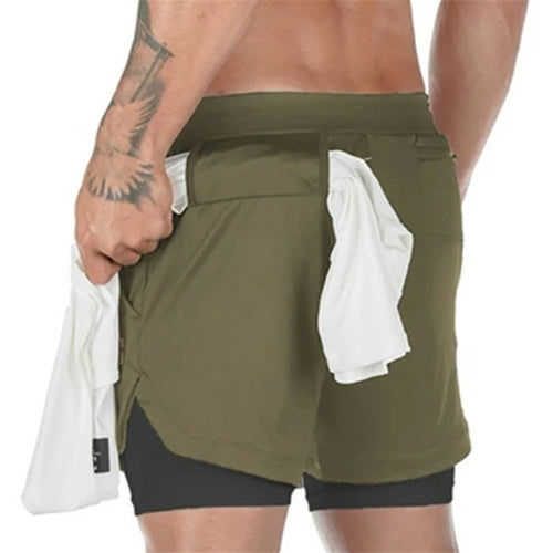 2020 Camo Running Shorts Men 2 In 1 Double deck Quick Dry GYM Sport