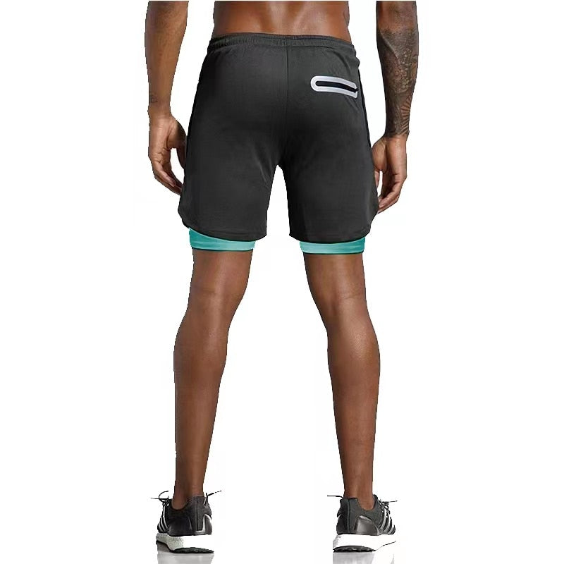 2023 Men Running Shorts Summer Sportswear Double deck Short Pant 2 In
