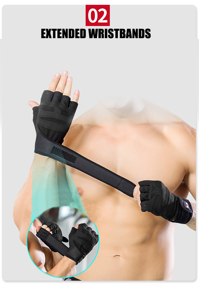 Unisex Fitness Gloves: Non-Slip Wrist Guards for Dumbbell, Horizontal Bar & Riding Exercise Training