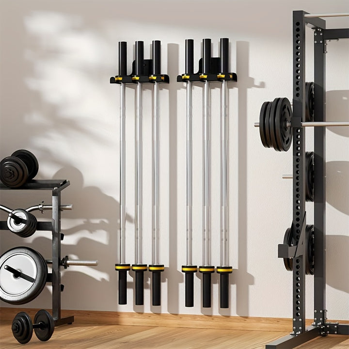 1pc Heavy-Duty Tungsten Steel Barbell Storage Rack, Vertical Wall-Mounted Barbell Holder, Gym Equipment Weight Rack for Garage Gym Organization