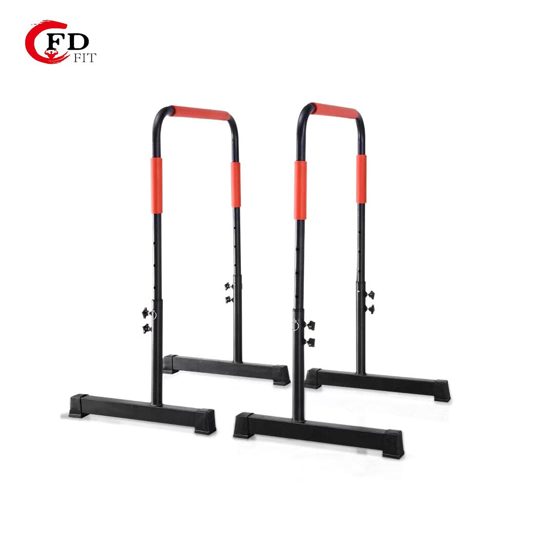 Height Adjustable Push up Stand Parallettes Dip Bar Station Heavy Duty Body Press Bar Strength Training Equipment for Home Gym