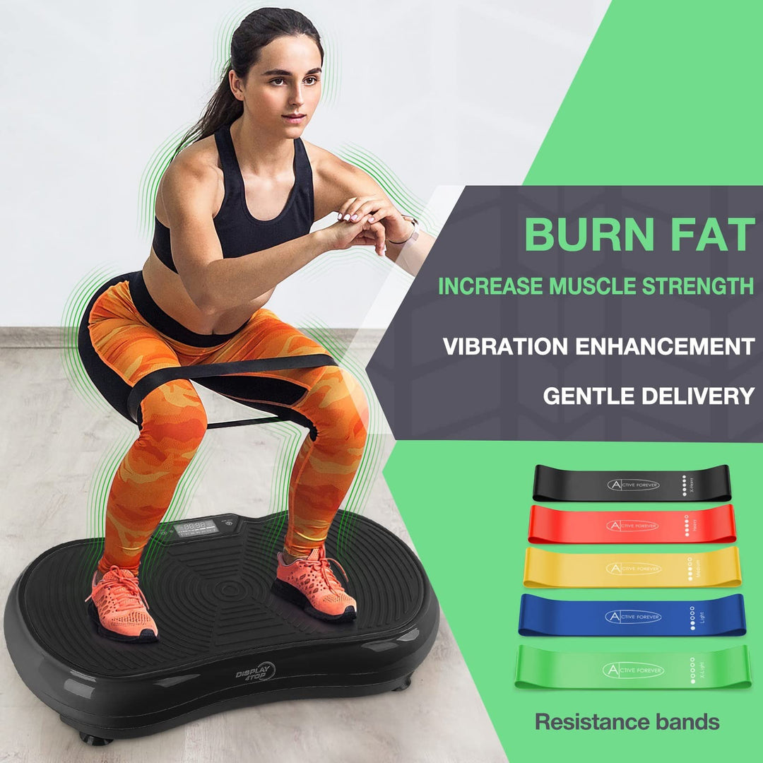 Ultra Slim Vibration Plate Exercise Machine,5 Programs + 180 Levels, Full Whole Body Vibration Machine for Home Fitness & Weight Loss,With Speakers (with Fitness Band)