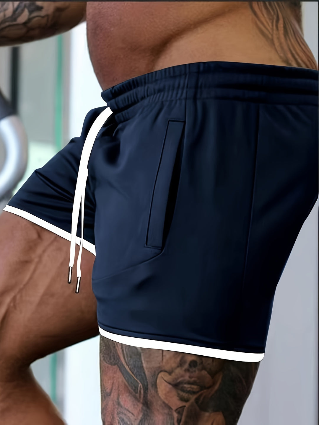 Men's Casual Slightly Stretch Elastic Waist Drawstring Mesh Shorts For Summer Gym Workout Training