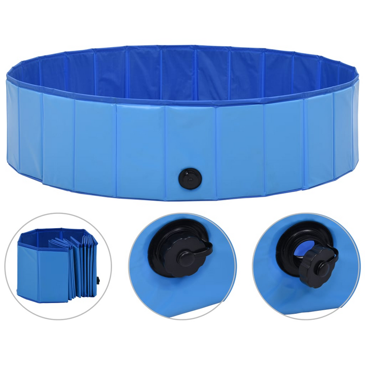 vidaXL Foldable Dog Swimming Pool Blue 120x30 cm PVC