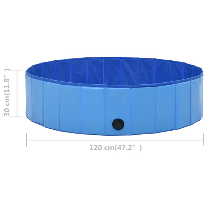 vidaXL Foldable Dog Swimming Pool Blue 120x30 cm PVC