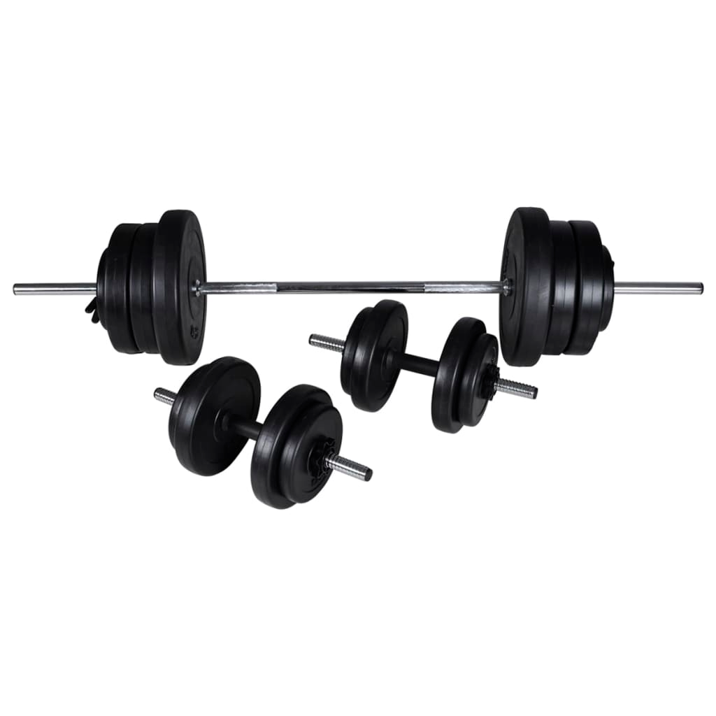 vidaXL Workout Bench with Barbell and Dumbbell Set 60.5 kg