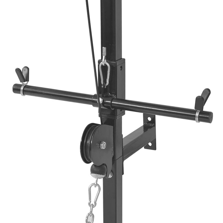 vidaXL Wall-mounted Power Tower with Barbell and Dumbbell Set 30.5 kg