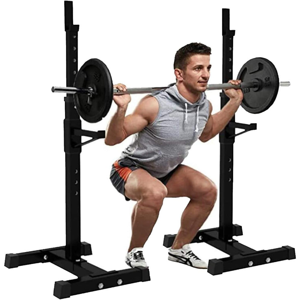 Squat Rack Heavy Duty Barbell Rack Adjustable Weight Lifting Bar Rack Dip Stand Weight Bench Press Rack Support Squat Stands For Home Gym Weight Lifting Equipment Max Load 249.48 KG