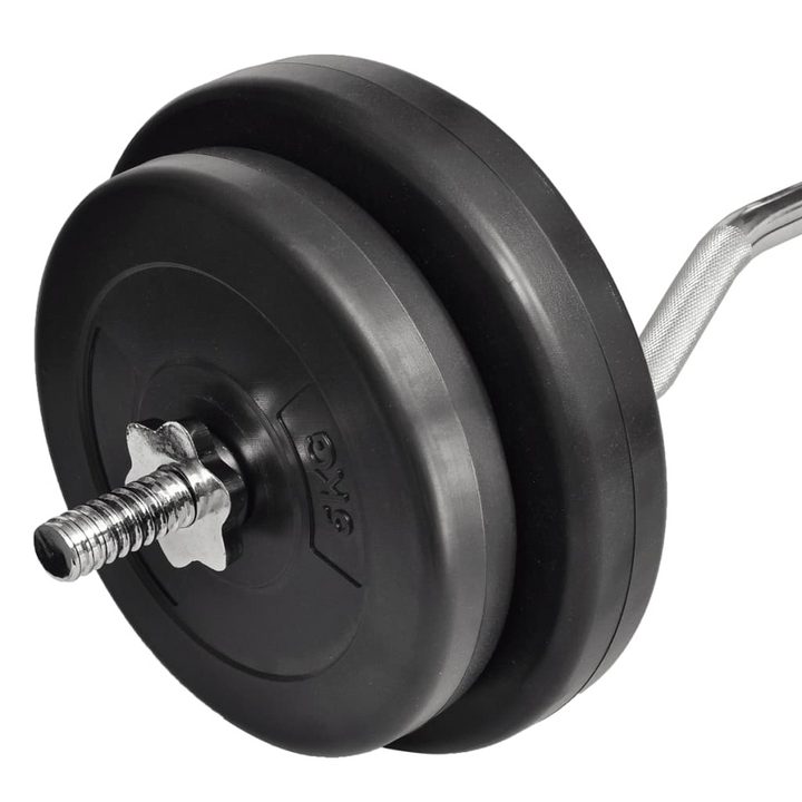 vidaXL Curl Bar with Weights 30kg