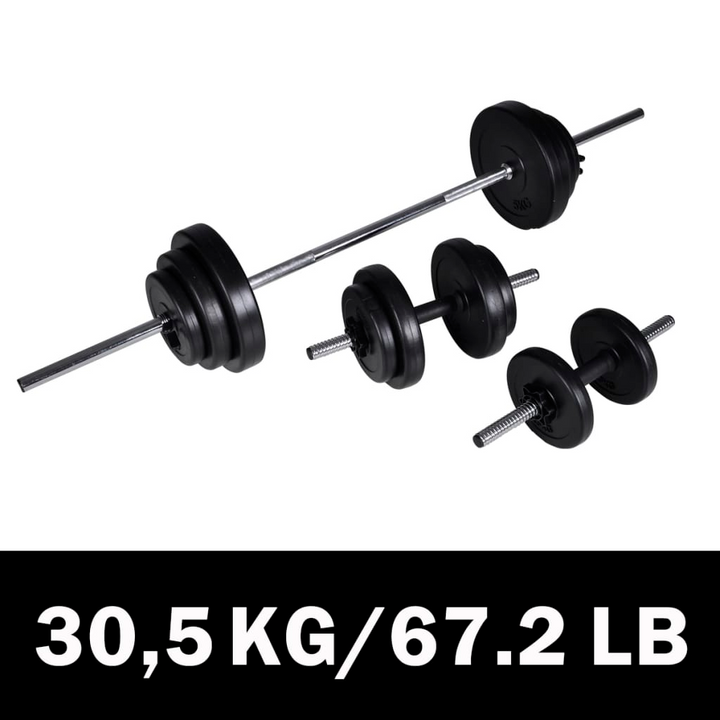 VidaXL Barbell +2 Dumbbell Set 30.5kg