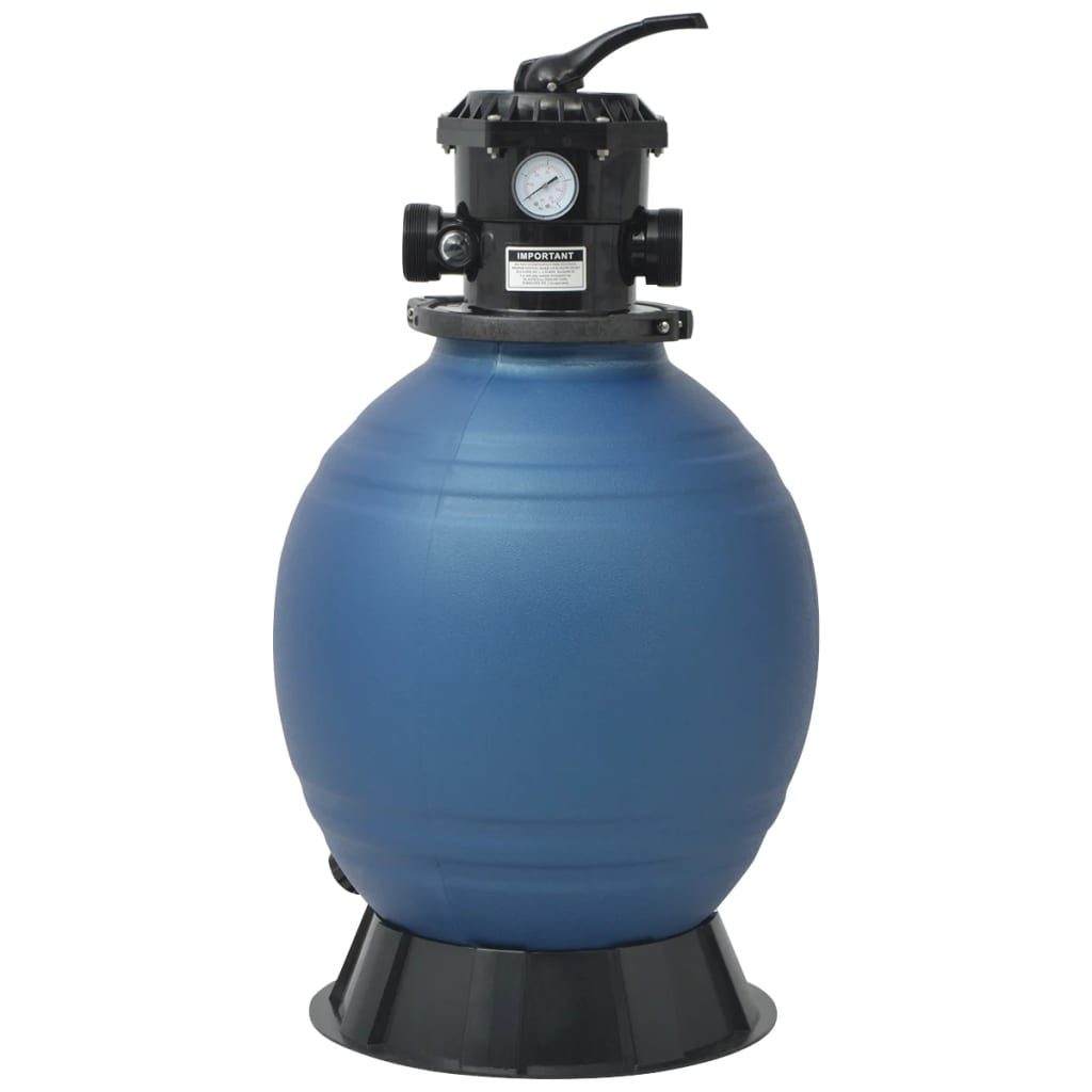 vidaXL Pool Sand Filter with 6 Position Valve Blue 460 mm