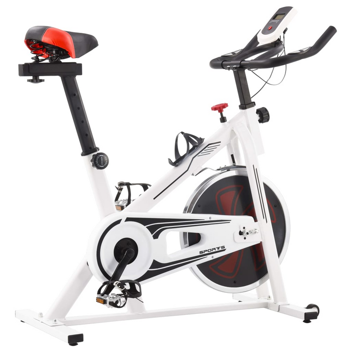 VidaXL Exercise Training Bike with Pulse Sensors White and Red