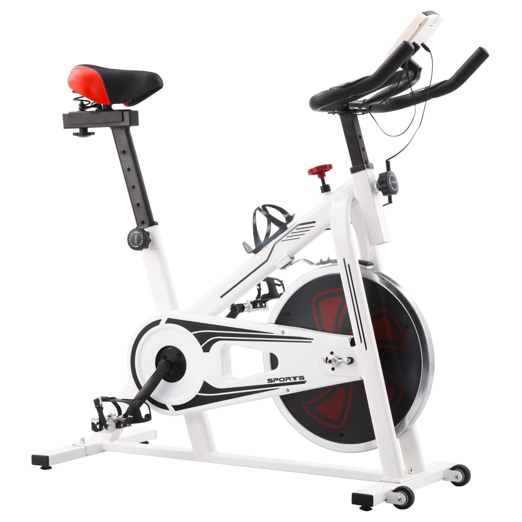 VidaXL Exercise Training Bike with Pulse Sensors White and Red