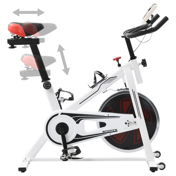 VidaXL Exercise Training Bike with Pulse Sensors White and Red