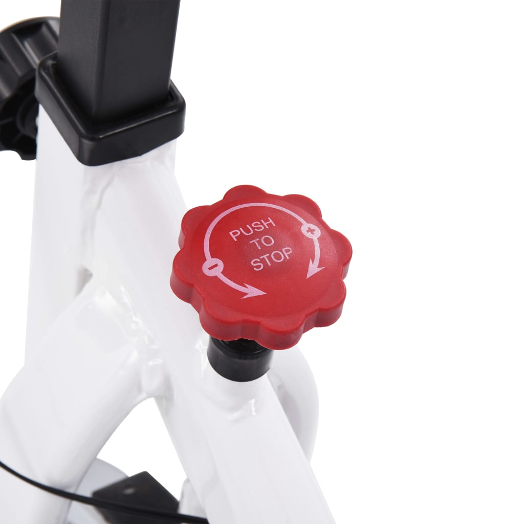 VidaXL Exercise Training Bike with Pulse Sensors White and Red