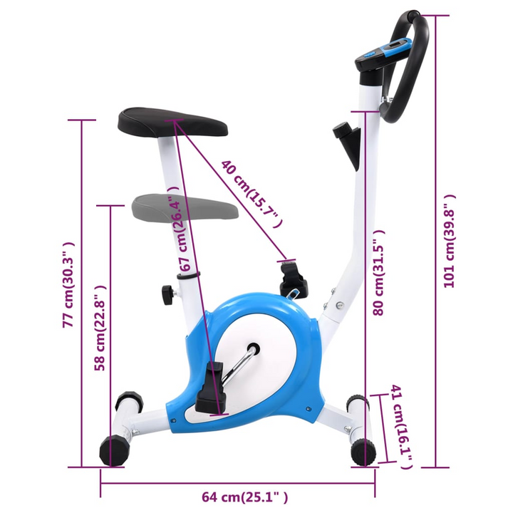 VidaXL Exercise Bike with Belt Resistance Blue