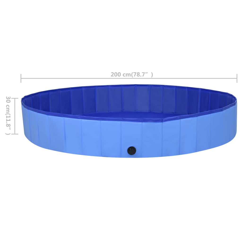 vidaXL Foldable Dog Swimming Pool Blue 200x30 cm PVC