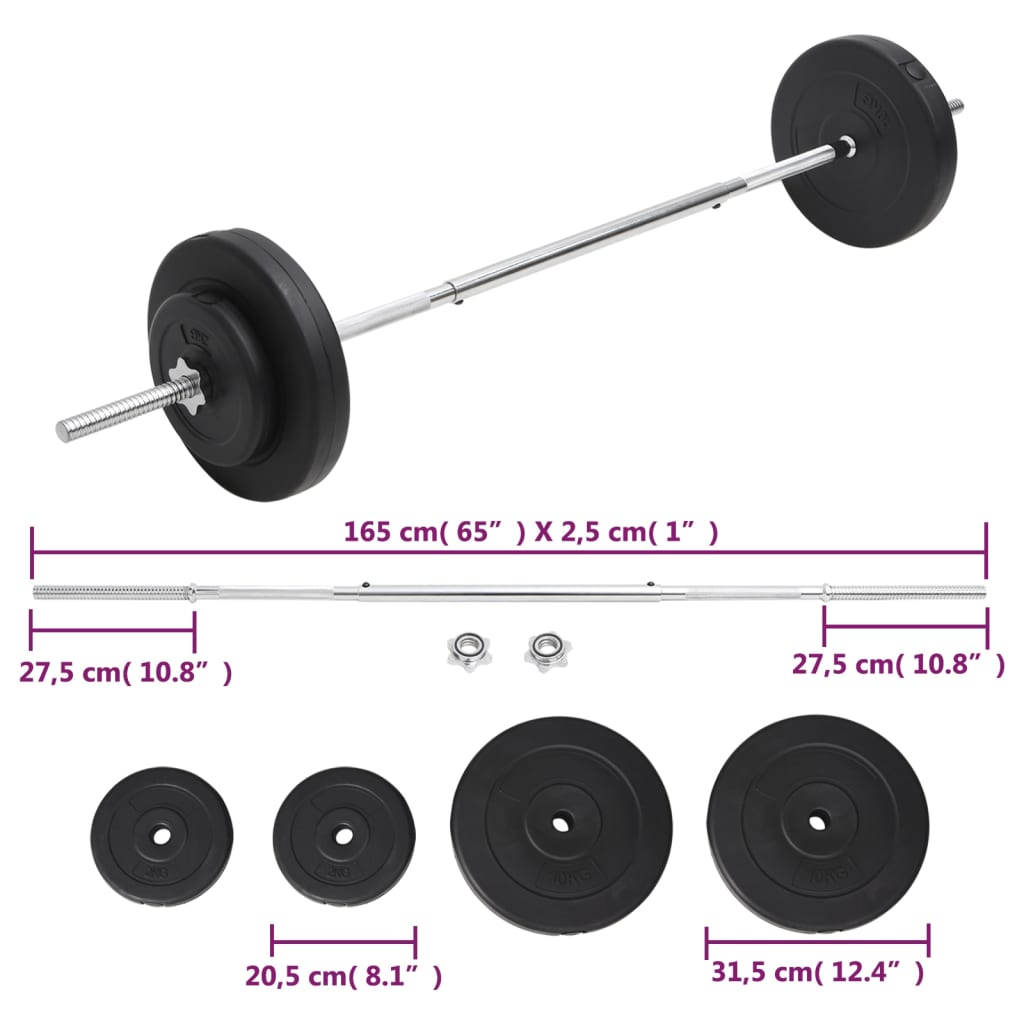 VidaXL Barbell with Plates Set 30 kg