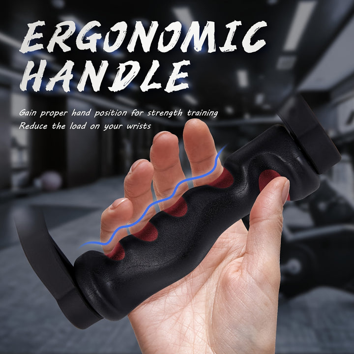 Ergonomic V-Grip Handle for Cable Machines - Dual D Design, TPE Material, Fit - Ideal for Pull Downs & Strength Training - Red/Black