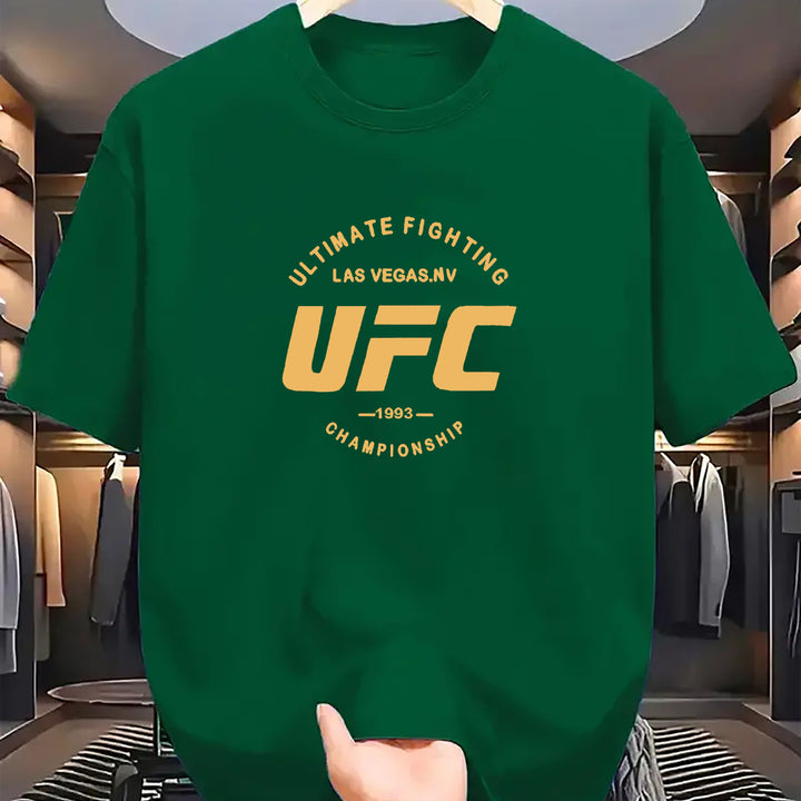 UFC Ultimate Fighting Championship 1993 Elegant Polyester T-Shirt for Men - Knit Fabric, Round Neck, Casual, Breathable, Comfortable, Summer Collection