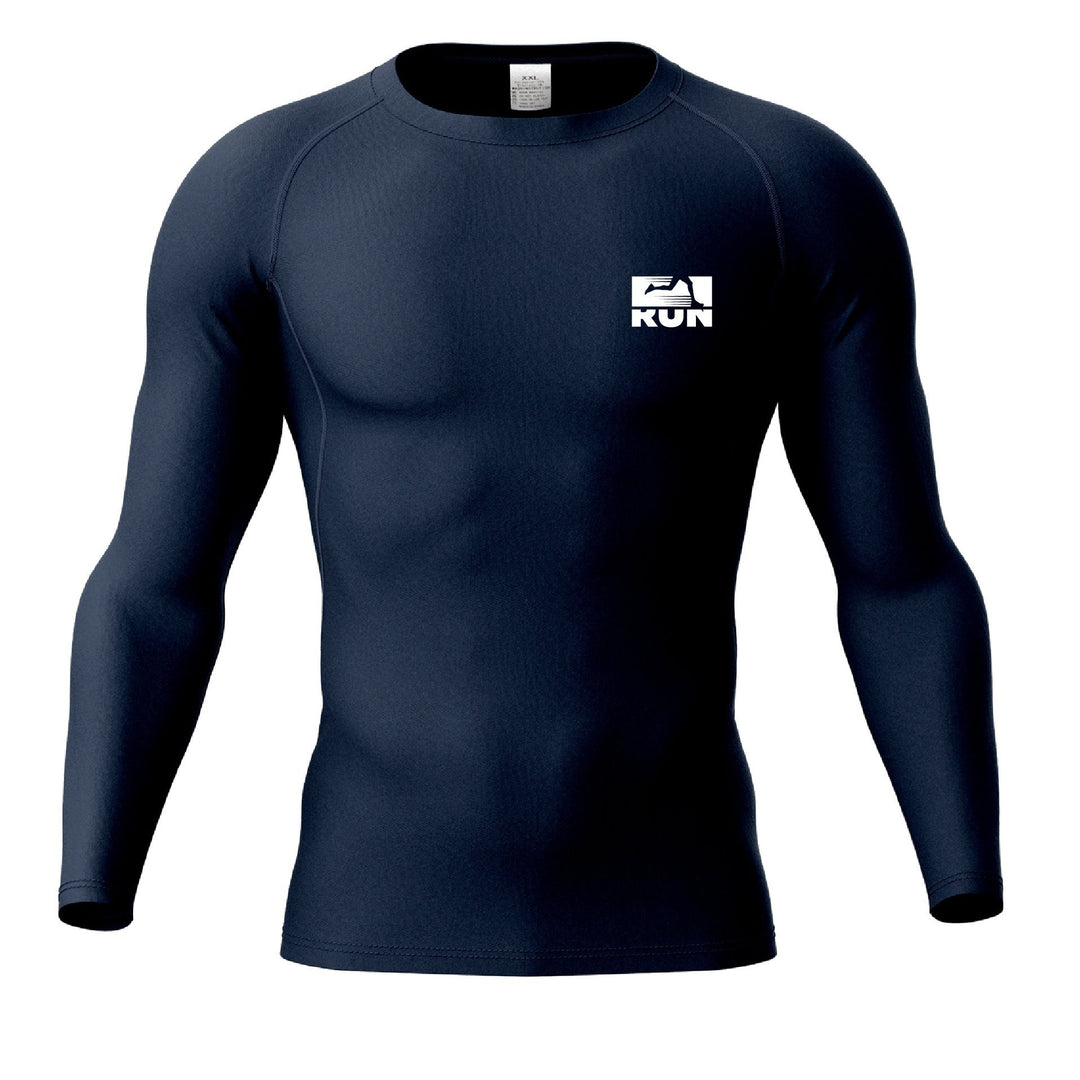 Men's Long Sleeve T-shirt, Compression High Elastic Quick Dry Breathable Moisture Wicking Gym Football Basketball Training Body Shaper Round Neck Sports Top