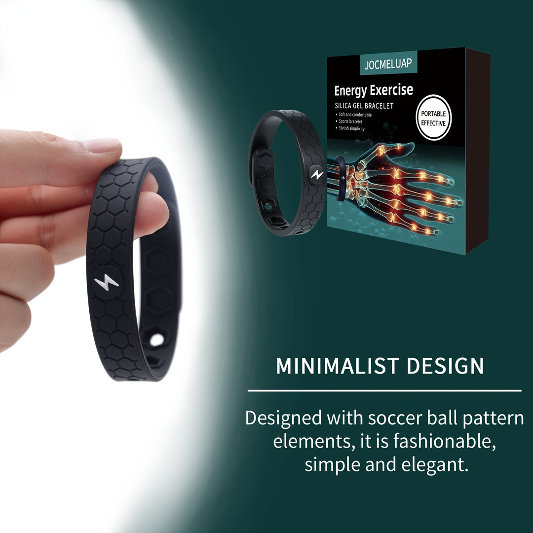 1pc Unisex Silicone Energy Exercise Bracelet, Casual Style, Comfortable Long-Term Wear, Fashionable Minimalist Design with Soccer Ball Pattern, Portable and Effective - Pack of 1