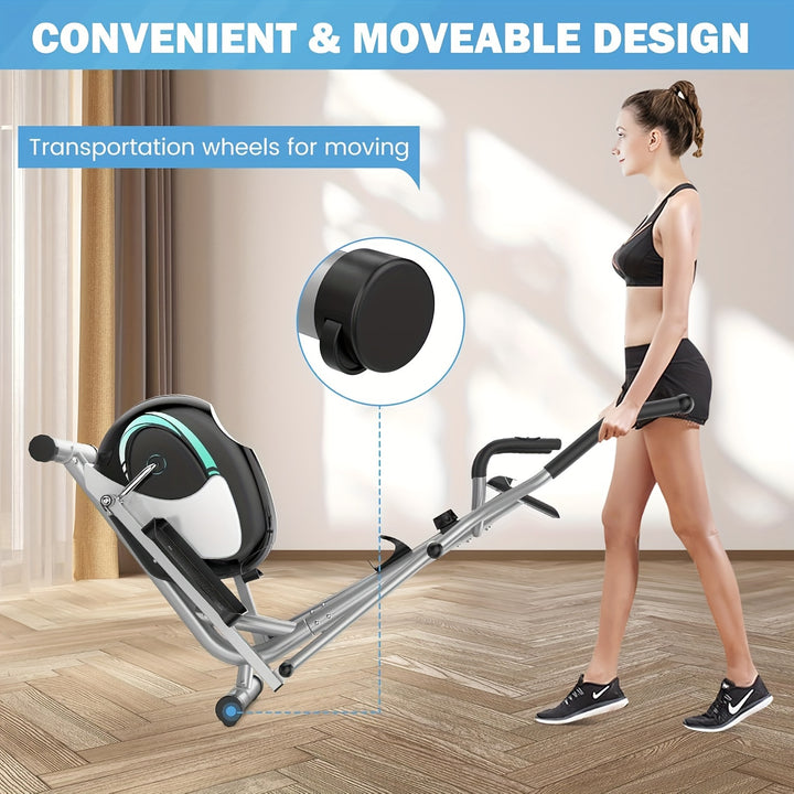 Dripex Silent Magnetic Elliptical, Elipse Leg Exerciser Electric As Seen On Tv, Easy To Move, Non-Slip Stepper For Home Use, With LED Display And IPad Holder Garage Storage