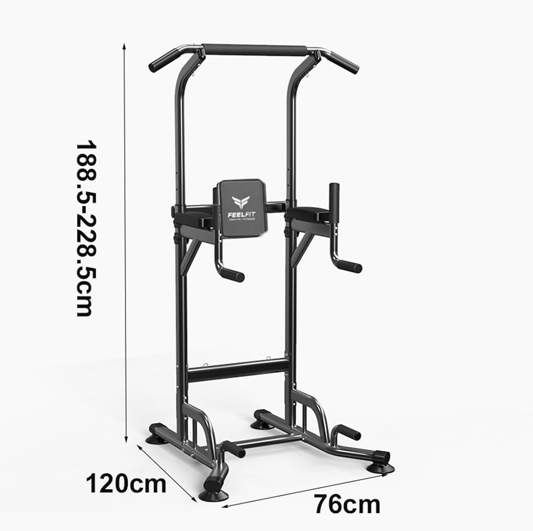 Adjustable Dip Power Tower Station Pull Up Bar for Home Gym Strength Training,Squat Rack Multi-Function Power Cage Workout Equipment, 330LBS