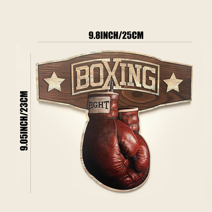 Wooden Art Sign Boxing Gloves Decorative Retro Wooden Decor Gym Decor Private Space, Garage, Bedroom, Boxing Room Wall Art Decorative Wooden Board Heavy Country Retro Classic Boxing Fitness Enthusiasts' Gospel Gift