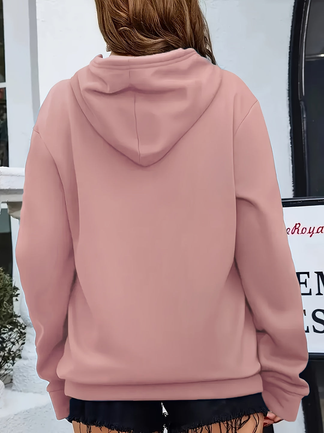 Women's Fashion Hoodie with Geometric Print - Cozy Polyester, Drawstring Detail, Machine Washable - Perfect for Fall/Winter